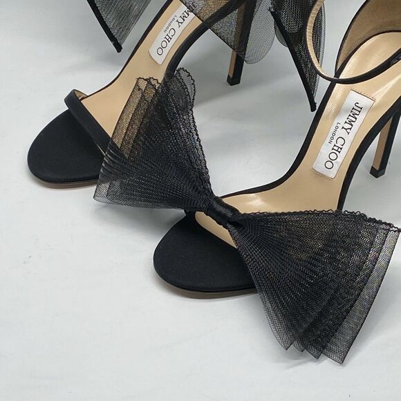Jimmy Choo Aveline bow detail sandals size 37.5 - Picture 6 of 13